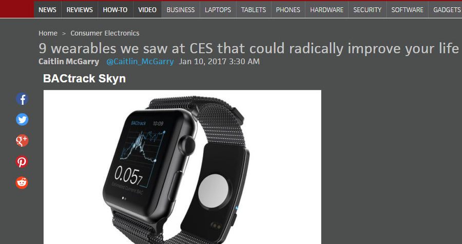 PC World Includes BACtrack Skyn on List of 9 Best Wearables at CES 2017