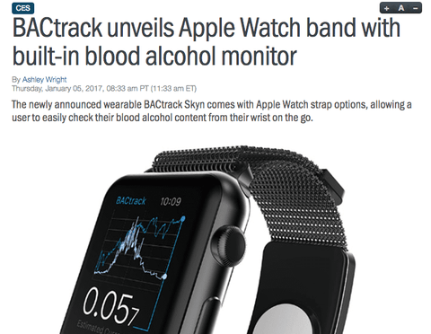 AppleInsider Reviews BACtrack Skyn at CES 2017