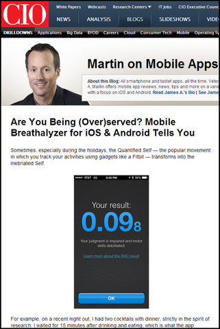BACtrack Mobile Breathalyzer Reviewed by CIO Magazine
