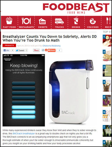 Foodbeast Features BACtrack Mobile