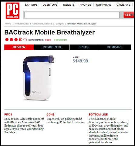 BACtrack Mobile Breathalyzer Defies Expectations in PC Magazine Review