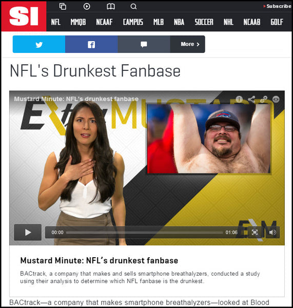 Sports Illustrated Reports Data from BACtrack NFL Study