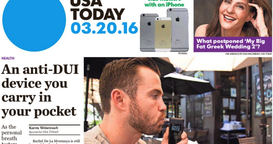 USA Today Features BACtrack, Explores Increased Popularity of Breathalyzers