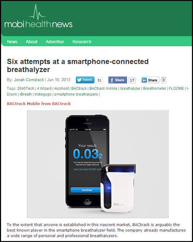 BACtrack Mobile Scores a Write Up in MobiHealthNews